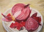 Red Onions (My first acrylic painting January 2007)