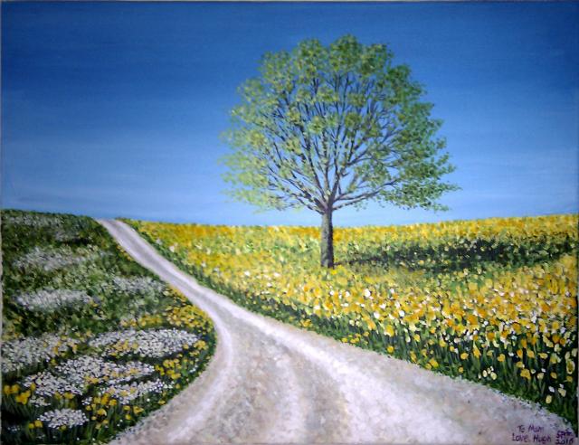 Spring Dawn. Acrylic 2010 by Hugh Evans